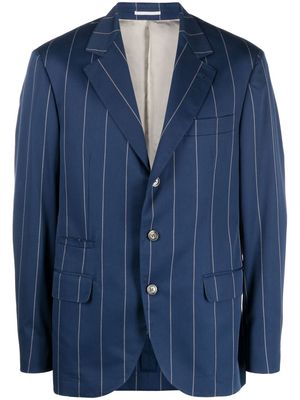 Brunello Cucinelli pinstripe-print single-breasted blazer - Blue