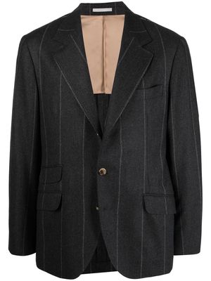 Brunello Cucinelli pinstripe-print single-breasted blazer - Grey