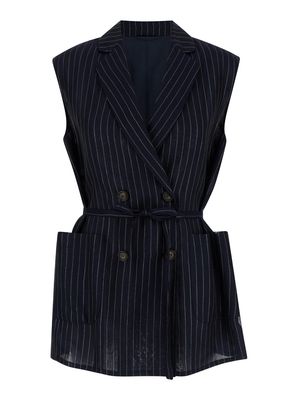 Brunello Cucinelli Pinstriped Cotton Waistcoat