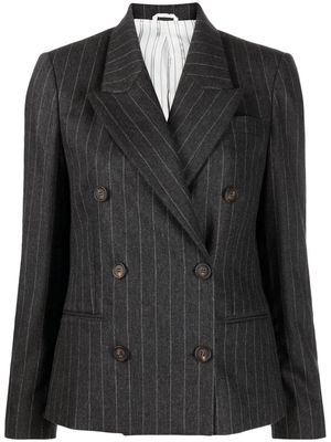 Brunello Cucinelli pinstriped double-breaster blazer - Grey
