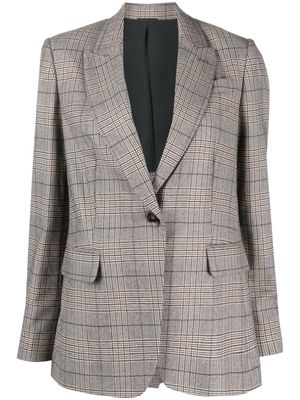 Brunello Cucinelli plaid-check single-breasted blazer - Brown
