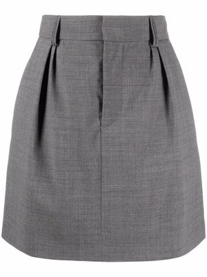 Brunello Cucinelli pleat-detail tailored-cut skirt - Grey