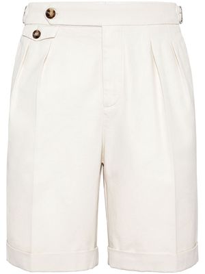 Brunello Cucinelli pleated Bermuda shorts - White