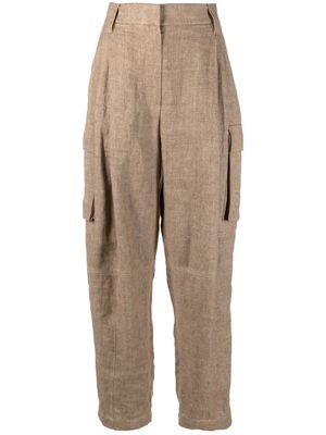 Brunello Cucinelli pleated cargo trousers - Brown