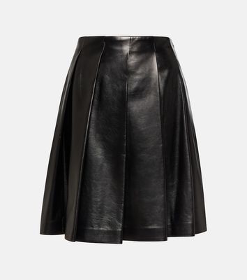 Brunello Cucinelli Pleated leather miniskirt