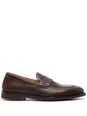 Brunello Cucinelli polished-finish calf-leather loafers - Brown