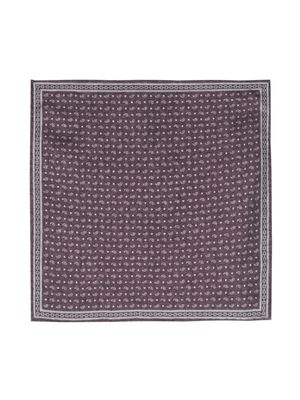 Brunello Cucinelli polka-dot reversible silk pocket square - Purple