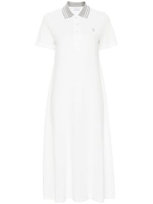 Brunello Cucinelli polo-shirt midi dress - White