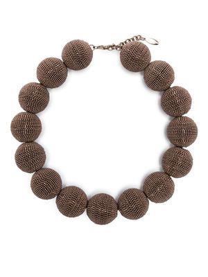 Brunello Cucinelli Precious Monili bead-embellished necklace - Brown