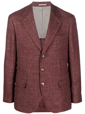 Brunello Cucinelli Prince-Of-Wales check print blazer - Red
