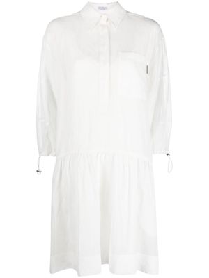 Brunello Cucinelli puff-sleeve knee-length dress - White
