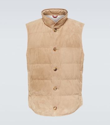 Brunello Cucinelli Quilted leather puffer vest