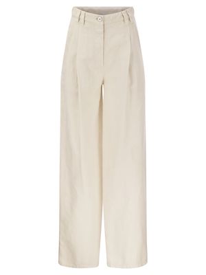 Brunello Cucinelli Relaxed Trousers In Garment-dyed Cotton-linen Cover-up