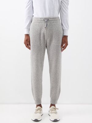 Brunello Cucinelli - Ribbed Cashmere Track Pants - Mens - Grey
