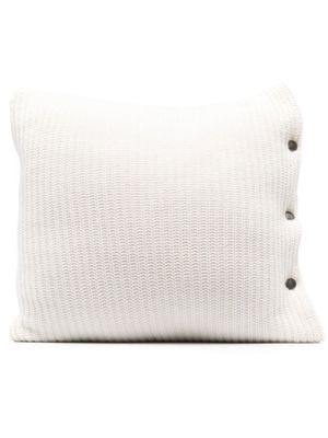 Brunello Cucinelli ribbed-knit cashmere cushion - White