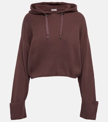 Brunello Cucinelli Ribbed-knit cotton hoodie