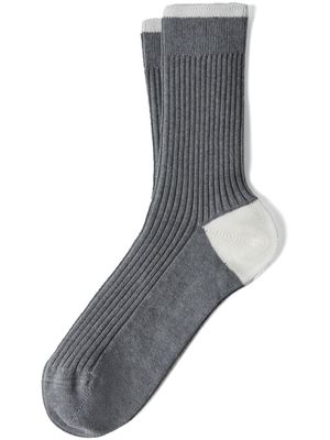 Brunello Cucinelli ribbed-knit cotton socks - Grey