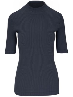 Brunello Cucinelli ribbed-knit mock-neck top - Blue