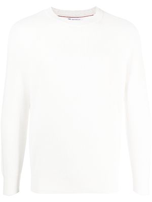 Brunello Cucinelli ribbed-knit sweatshirt - White