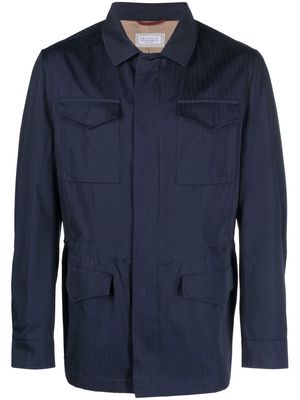 Brunello Cucinelli safari shirt jacket - Blue