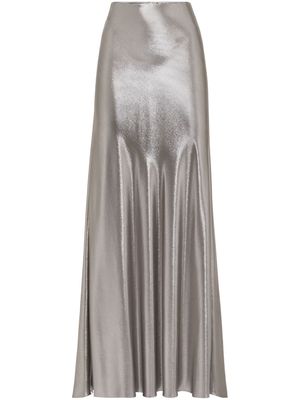 Brunello Cucinelli satin maxi skirt - Grey