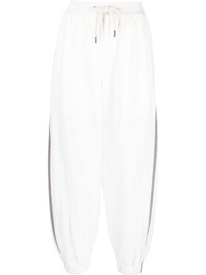 Brunello Cucinelli semi-sheer track pants - White