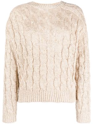 Brunello Cucinelli sequined cable-knit jumper - Neutrals