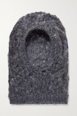 Brunello Cucinelli - Sequined Mohair-blend Snood - Gray