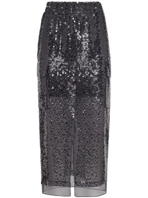 Brunello Cucinelli sequinned high-waist skirt - Black