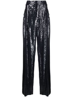 Brunello Cucinelli sequinned tapered-leg trousers - Blue