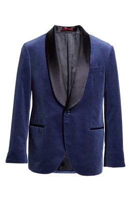 Brunello Cucinelli Shawl Collar Velveteen Dinner Jacket in Cqw79-Blue