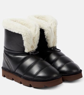 Brunello Cucinelli Shearling-lined leather boots