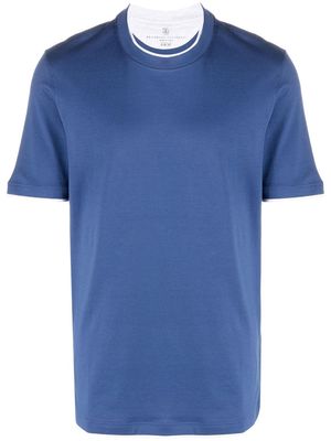 Brunello Cucinelli short-sleeve cotton-blend T-shirt - Blue