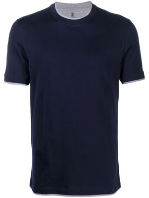 Brunello Cucinelli short-sleeved cotton T-shirt - Blue