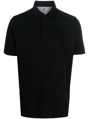 Brunello Cucinelli short-sleeved polo shirt - Black