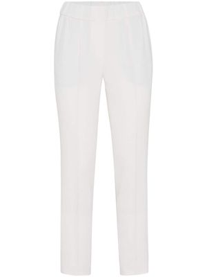 Brunello Cucinelli silk-blend cropped trousers - White