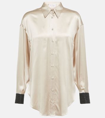 Brunello Cucinelli Silk-blend satin shirt