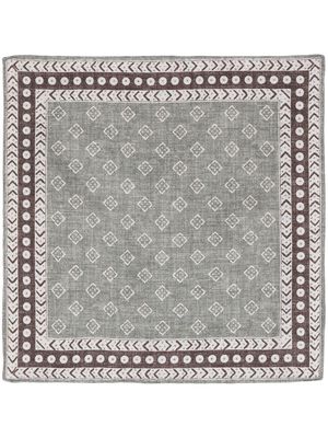 Brunello Cucinelli silk graphic-print scarf - Brown