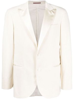 Brunello Cucinelli silk-lapel single-breasted blazer - White