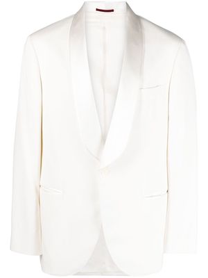 Brunello Cucinelli silk suit jacket - White
