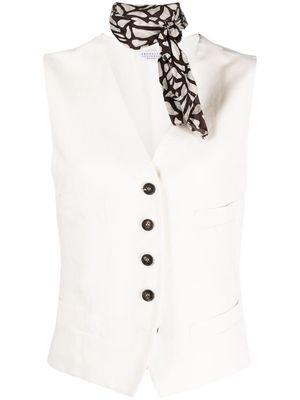 Brunello Cucinelli single-breasted button-up vest - Neutrals