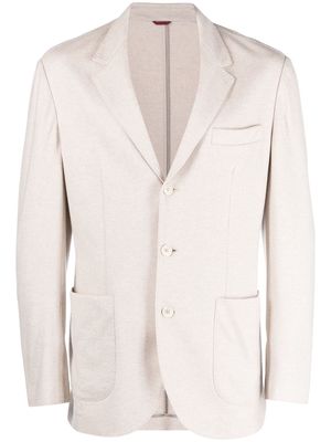 Brunello Cucinelli single-breasted cashmere jersey blazer - Neutrals