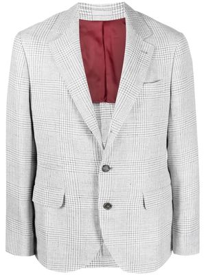 Brunello Cucinelli single-breasted check-pattern blazer - Grey
