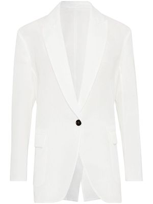 Brunello Cucinelli single-breasted cotton blazer - White