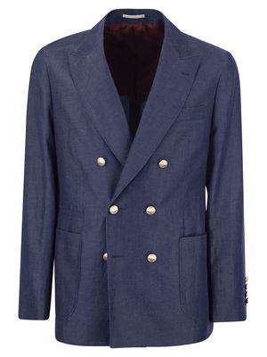 Brunello Cucinelli Single-breasted Jacket In Wool And Linen Twill