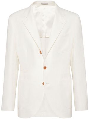 Brunello Cucinelli single-breasted linen blazer - White