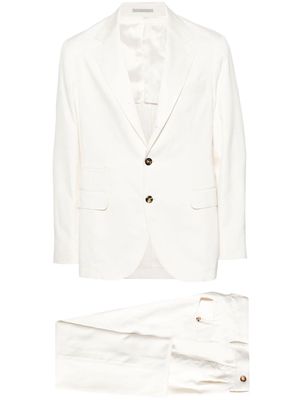 Brunello Cucinelli single-breasted silk suit - White