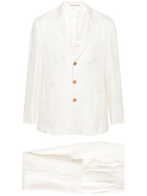 Brunello Cucinelli single-breasted two-piece suit - WHITE