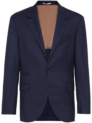 Brunello Cucinelli single-breasted virgin-wool blazer - Blue