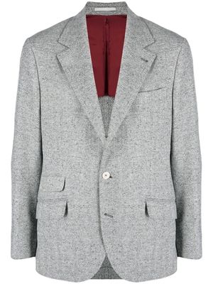 Brunello Cucinelli single-breasted wool-cashmere blazer - Grey